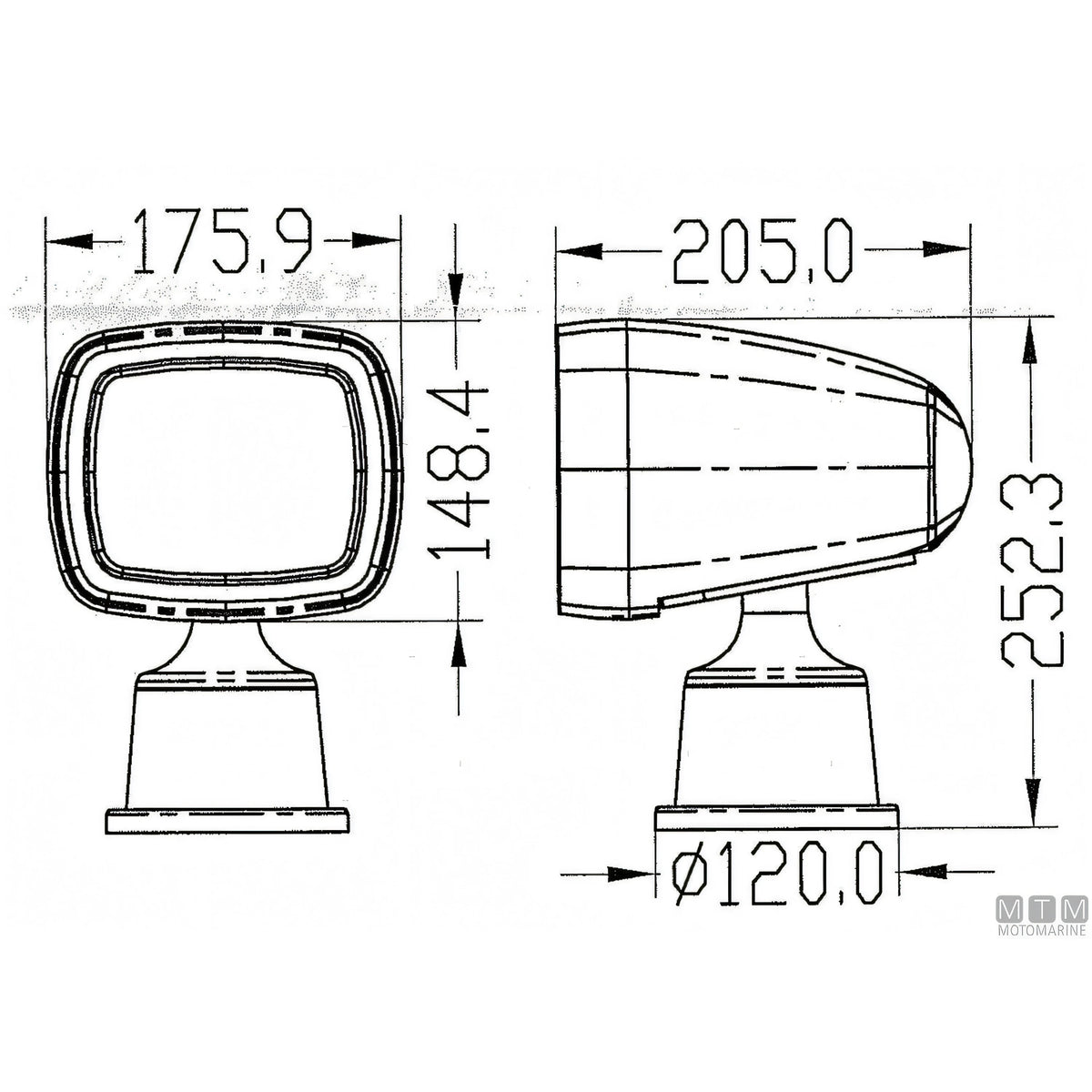 Motomarine faro LED radiocomandato — 1600LM 12-30V