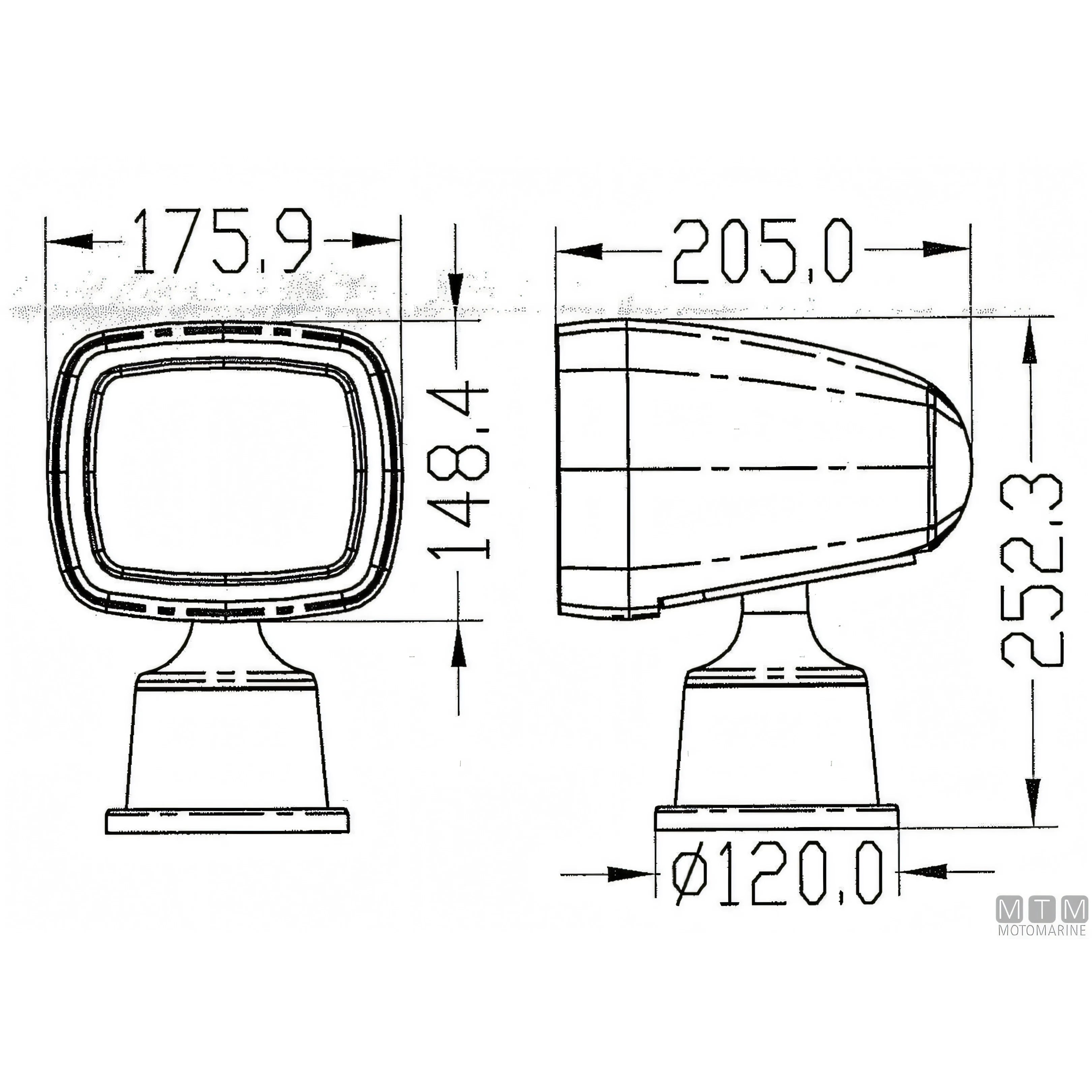 Motomarine faro LED radiocomandato — 1600LM 12-30V