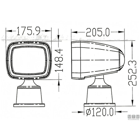 Motomarine faro LED radiocomandato — 1600LM 12-30V