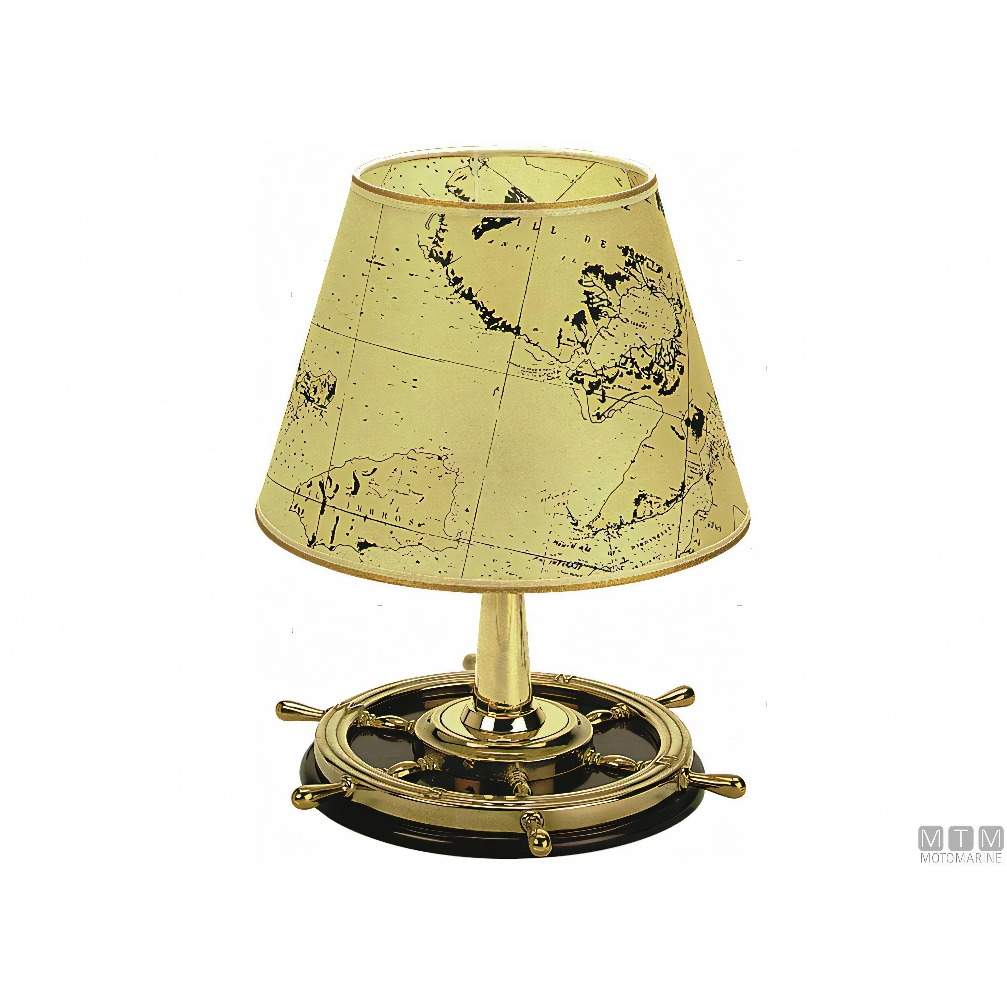 Foresti e Suardi lampada da tavolo timone ottone — H 420 x Ø 330 mm