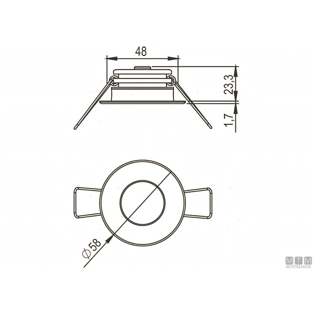 Faretto LED Astel Intensa in acciaio inox D58 — Inox Lucido - Luce Calda