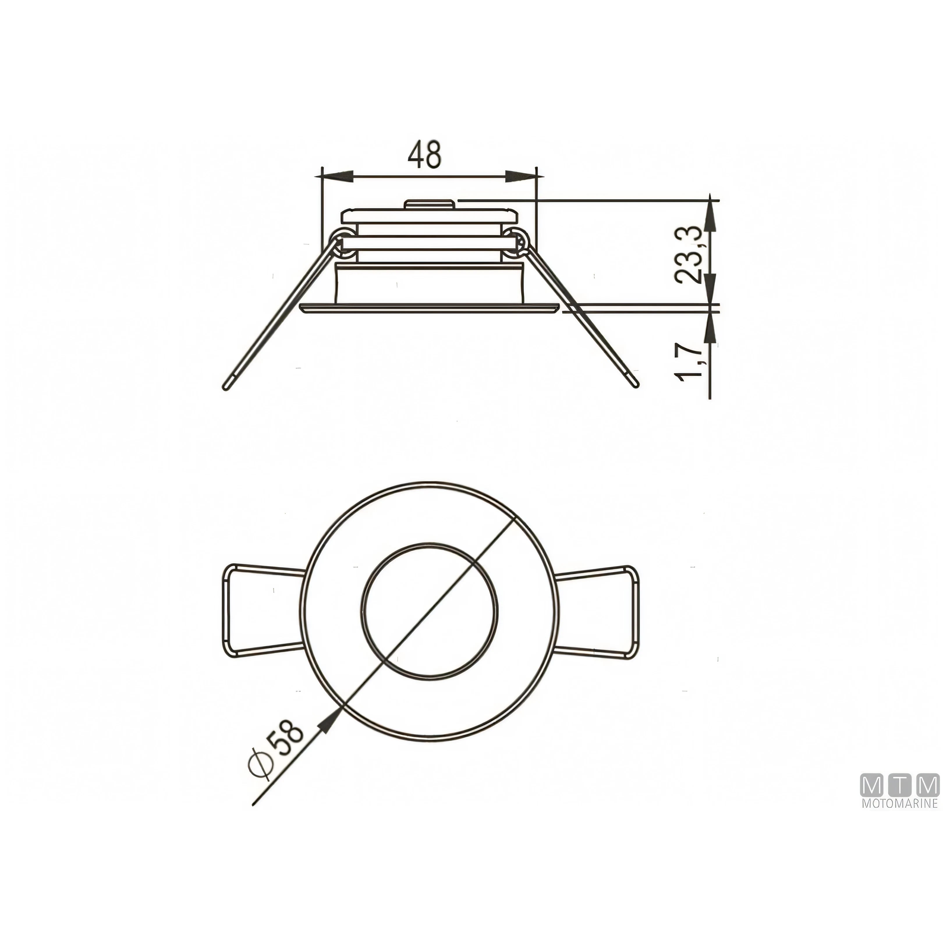 Faretto LED Astel Intensa in acciaio inox D58 — Inox Lucido - Luce Calda