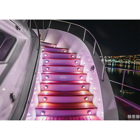 Astel Marine luce di cortesia LED RGB Arcus acciaio inox — Dritto 90°
