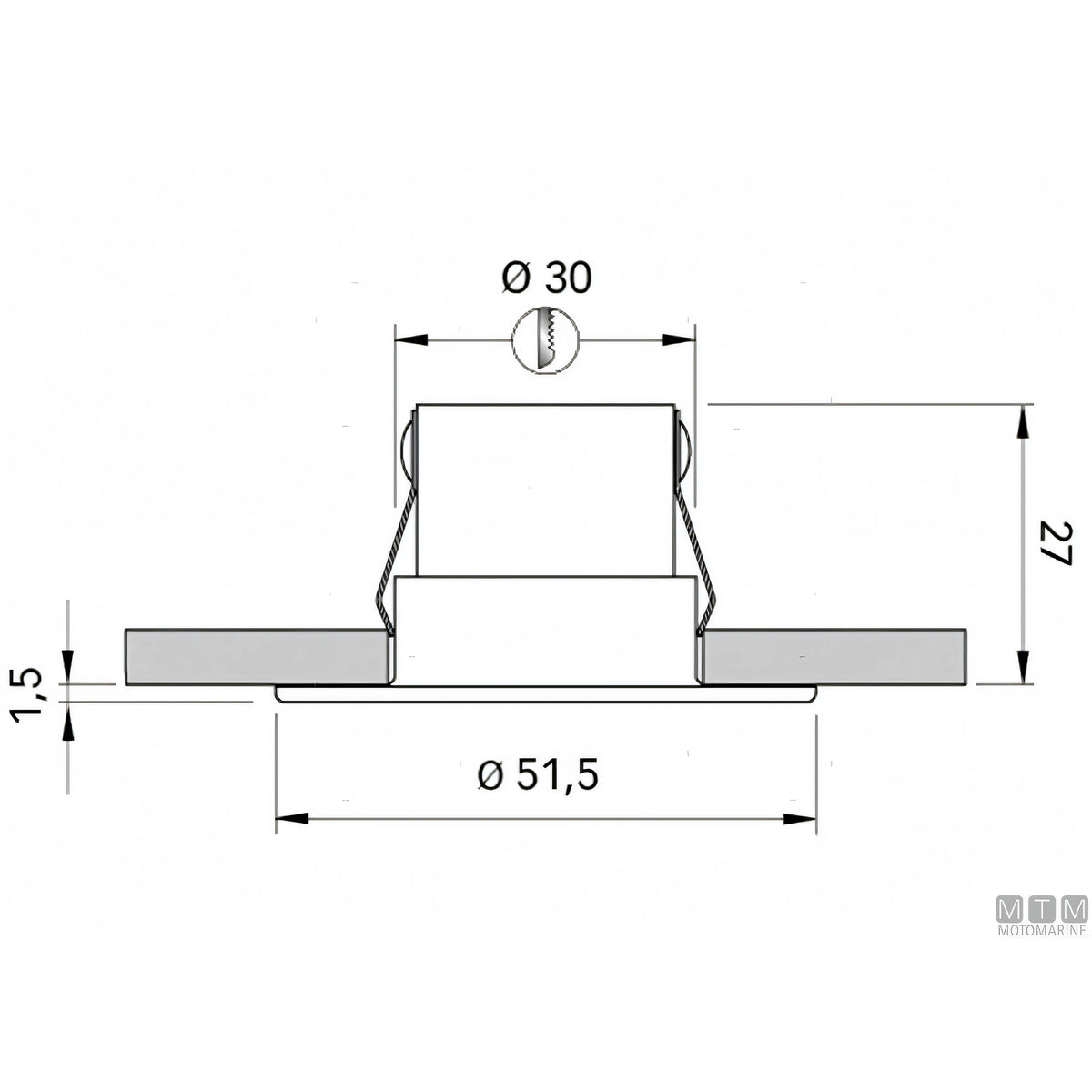 Quick faretto Daisy LED alluminio IP66 — D52mm - Luce Calda 3000K