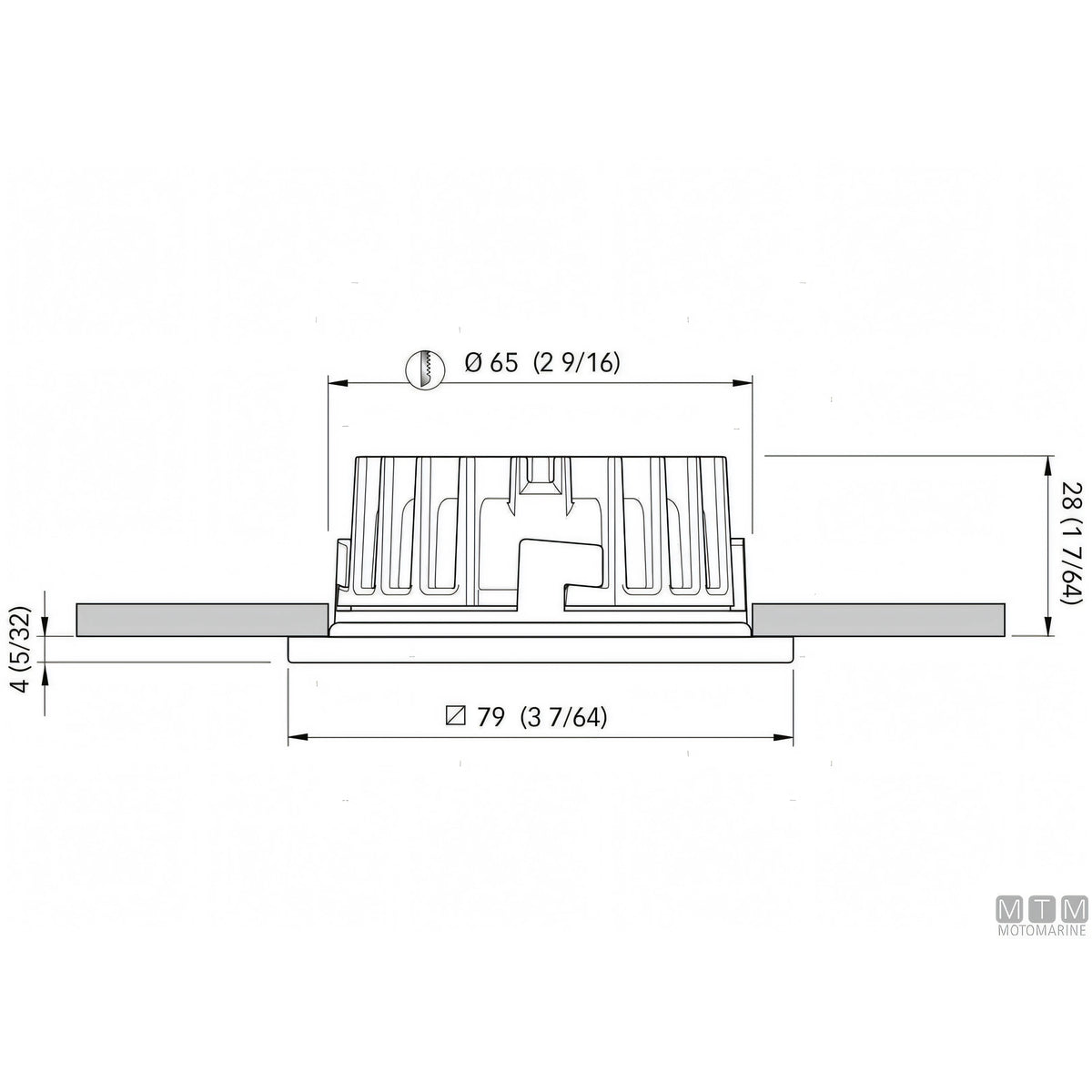 Quick Faretto LED Marina IP65 Acciaio Inox — H 4 mm - Luce Calda