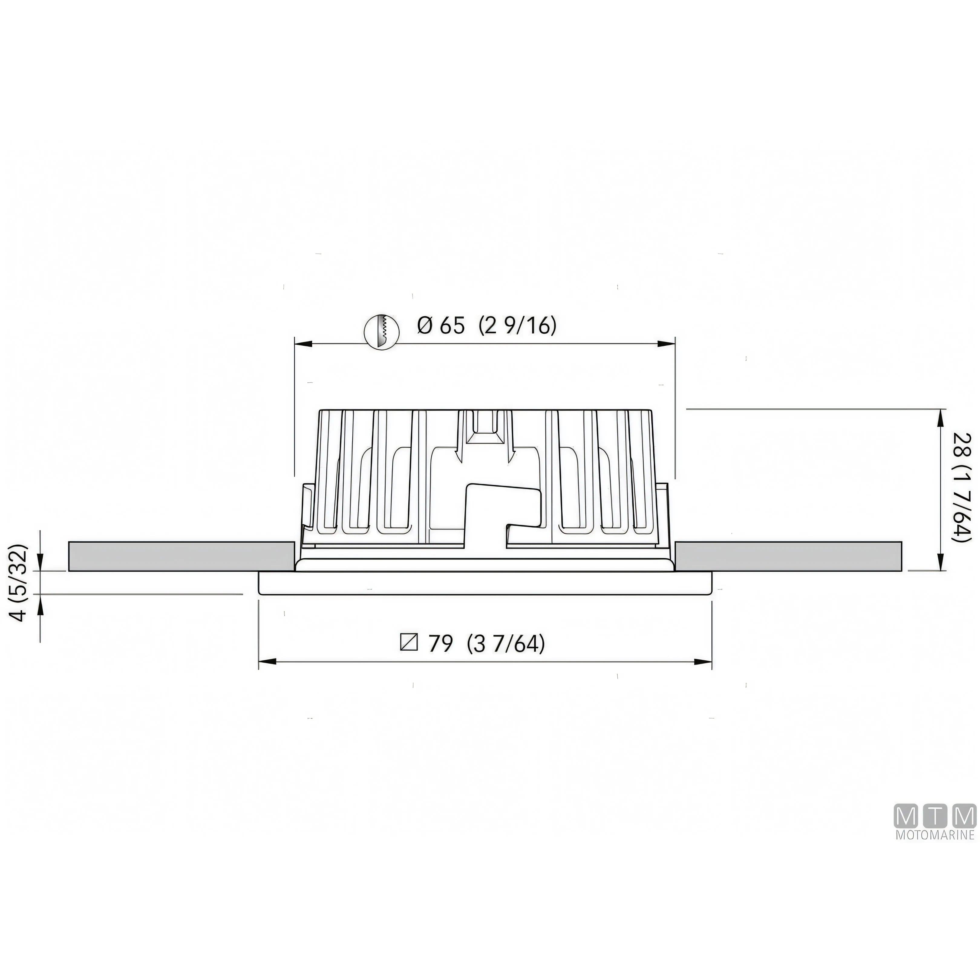 Quick Faretto LED Marina IP65 Acciaio Inox — H 4 mm - Luce Calda