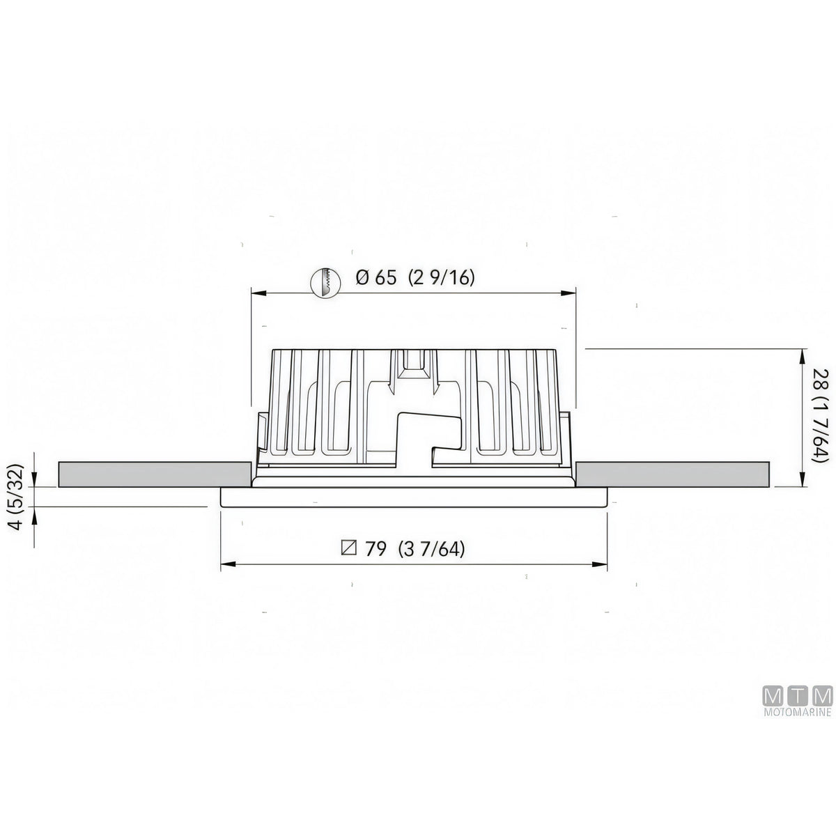 Quick Faretto LED Marina IP65 Acciaio Inox — H 4 mm - Luce Calda