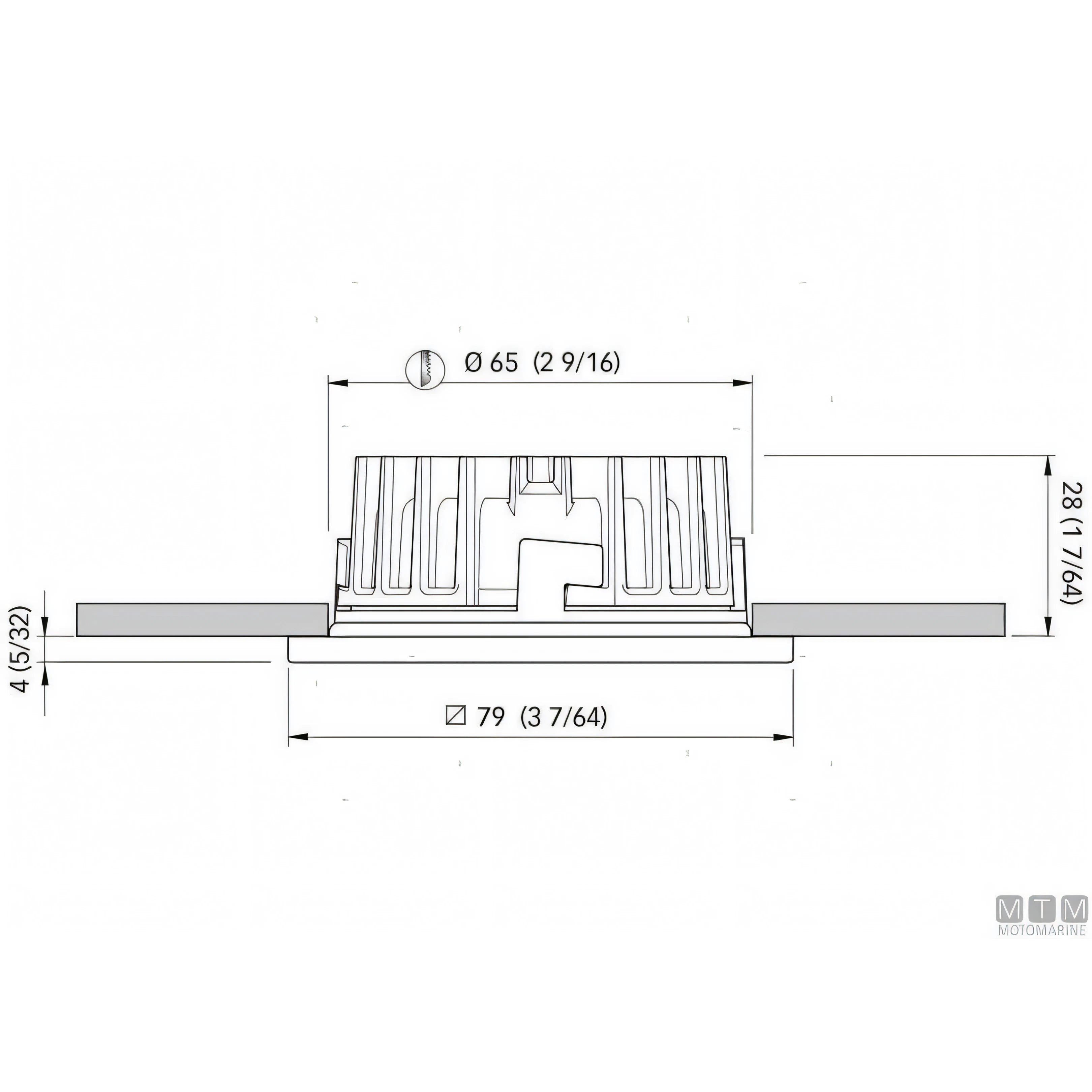 Quick Faretto LED Marina IP65 Acciaio Inox — H 4 mm - Luce Calda