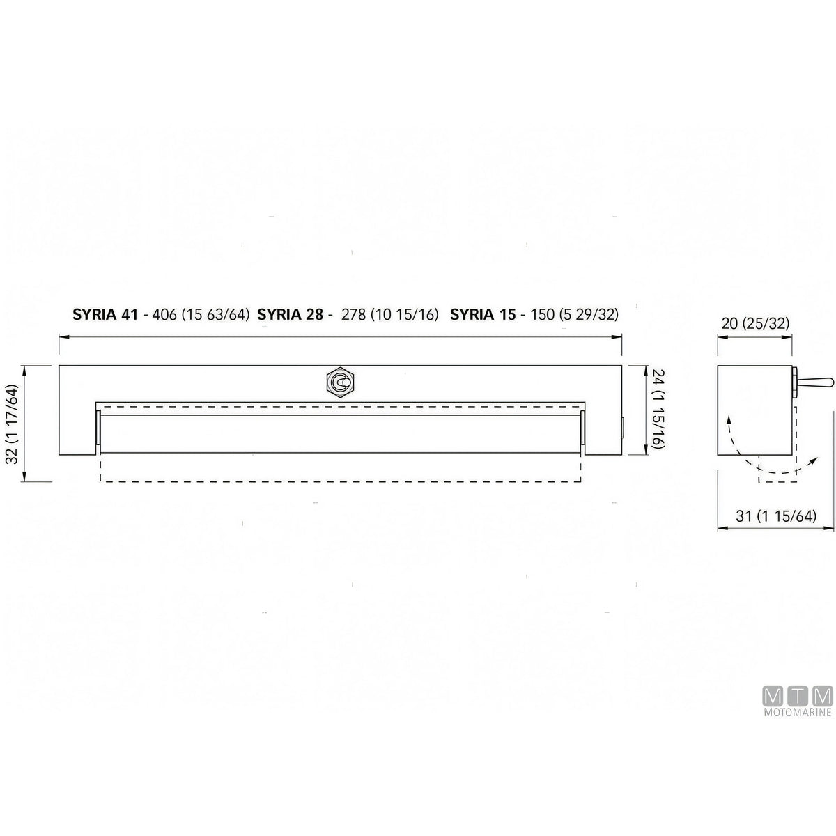 Quick Syria barra LED IP40 in alluminio — 150 mm
