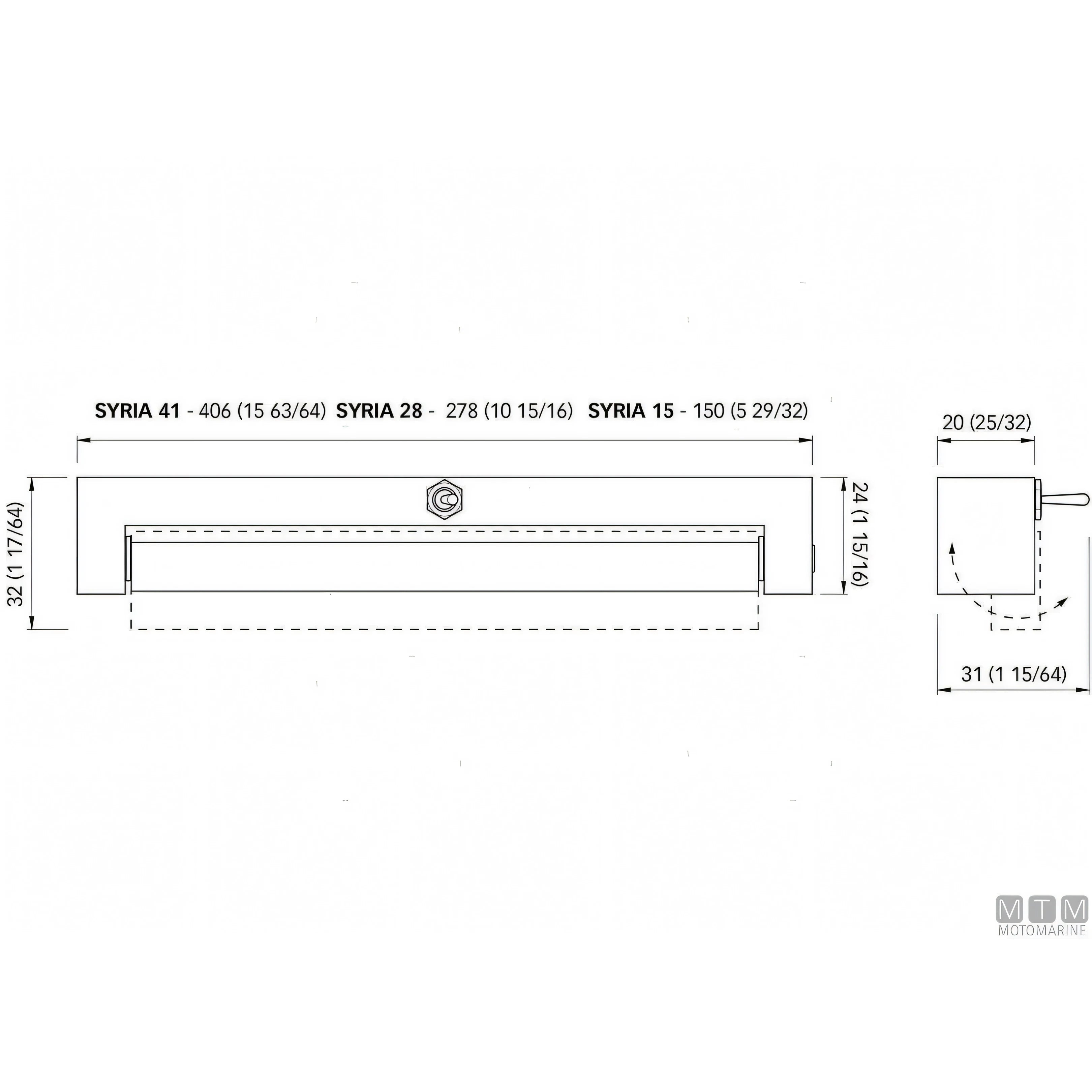 Quick Syria barra LED IP40 in alluminio — 150 mm