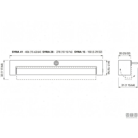 Quick Syria barra LED IP40 in alluminio — 150 mm