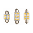 Tre lampadine siluro LED L39mm 1,2W con chip SMD5050 warm white e terminali in metallo argentato | Onautica