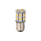 Lampadina LED BAY15D con 18 SMD 5050 warm white, base baionetta metallica argentata | Onautica