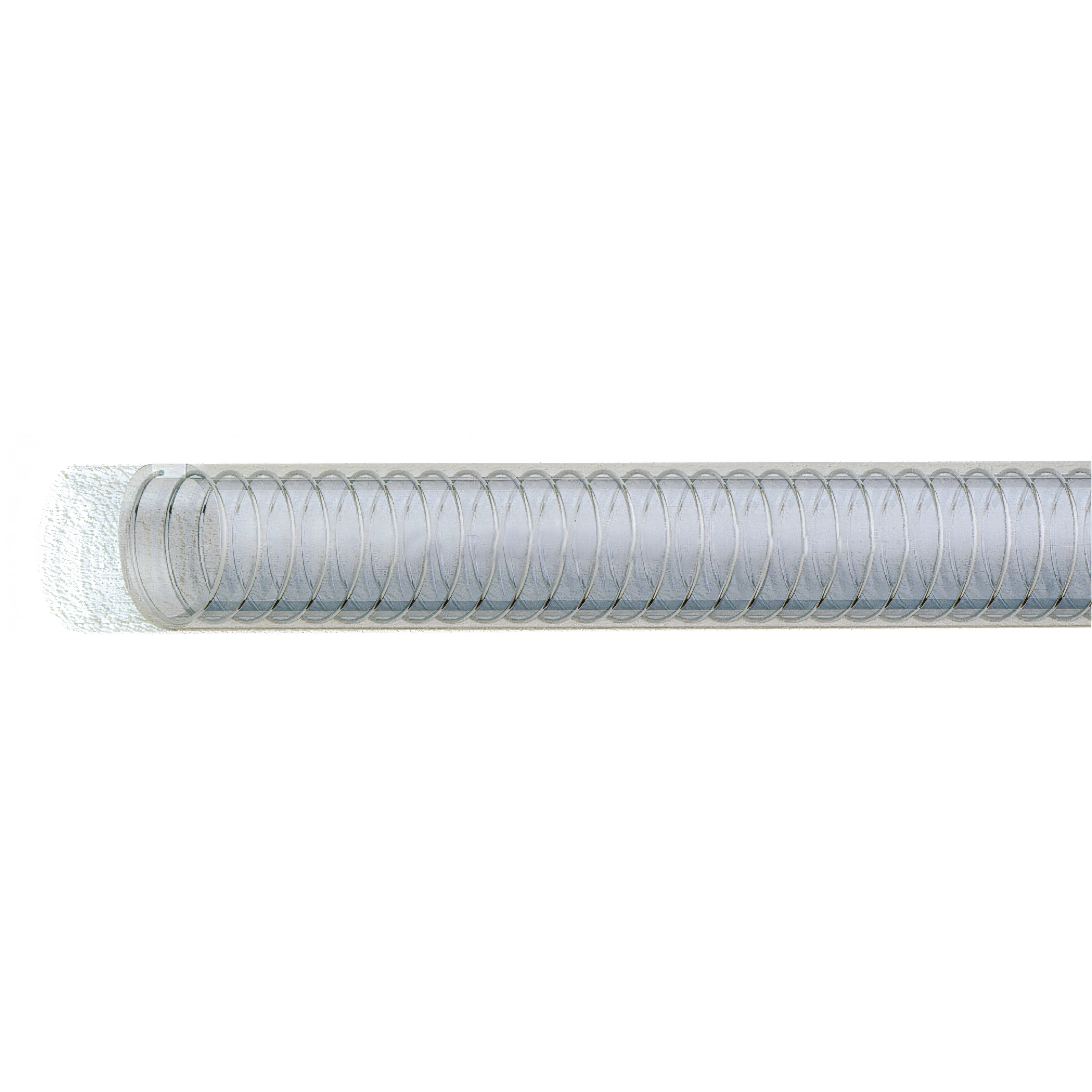 Rotolo di tubo spirale in PVC trasparente con rinforzo in acciaio