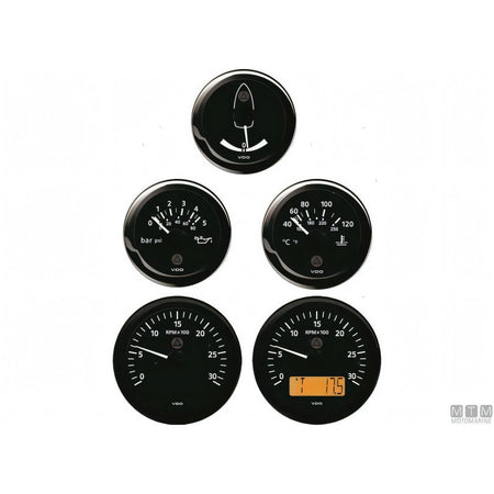 VDO Black View Line indicatore strumentazione nautica quadrante nero — Pressione olio 5 bar