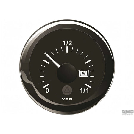VDO Black View Line indicatore strumentazione nautica quadrante nero — Livello acque nere 20 mA