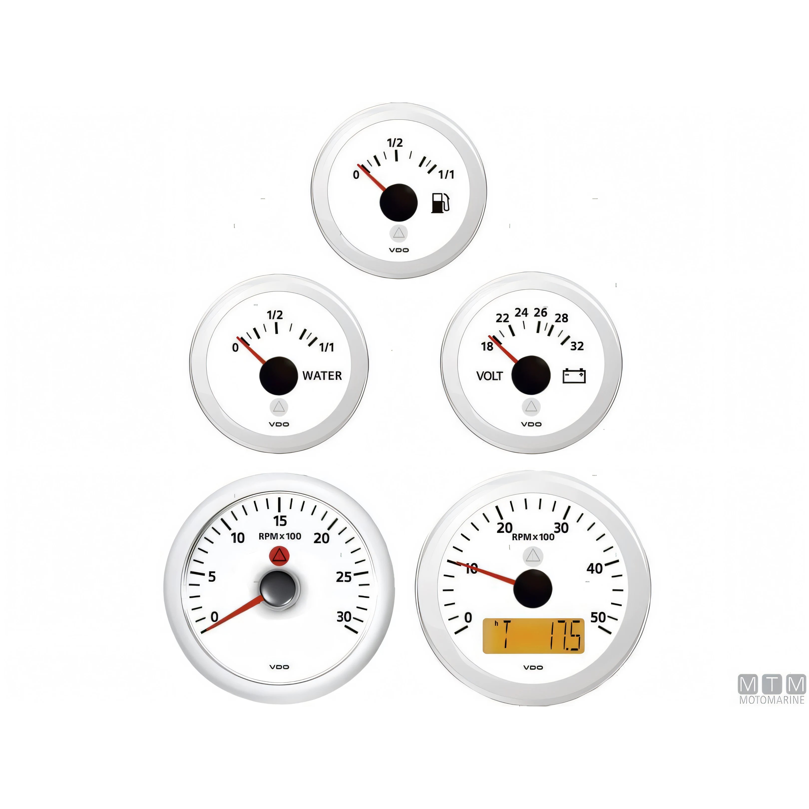 Strumento VDO White View Line quadrante bianco — Pressione olio 5 bar
