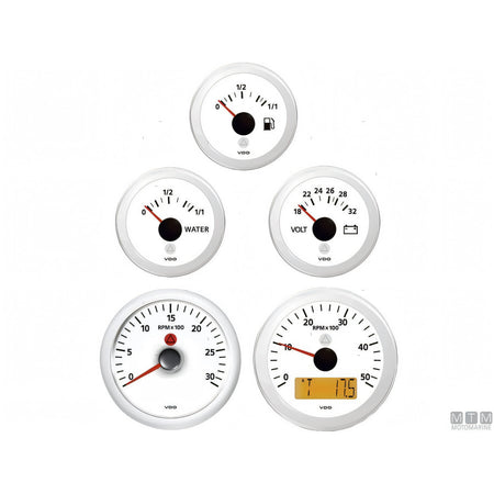 Strumento VDO White View Line quadrante bianco — Pressione olio 5 bar