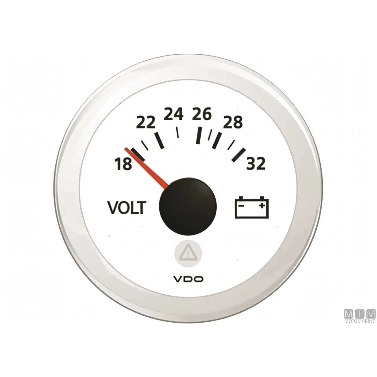 Strumento VDO White View Line quadrante bianco — Voltmetro 16-32V
