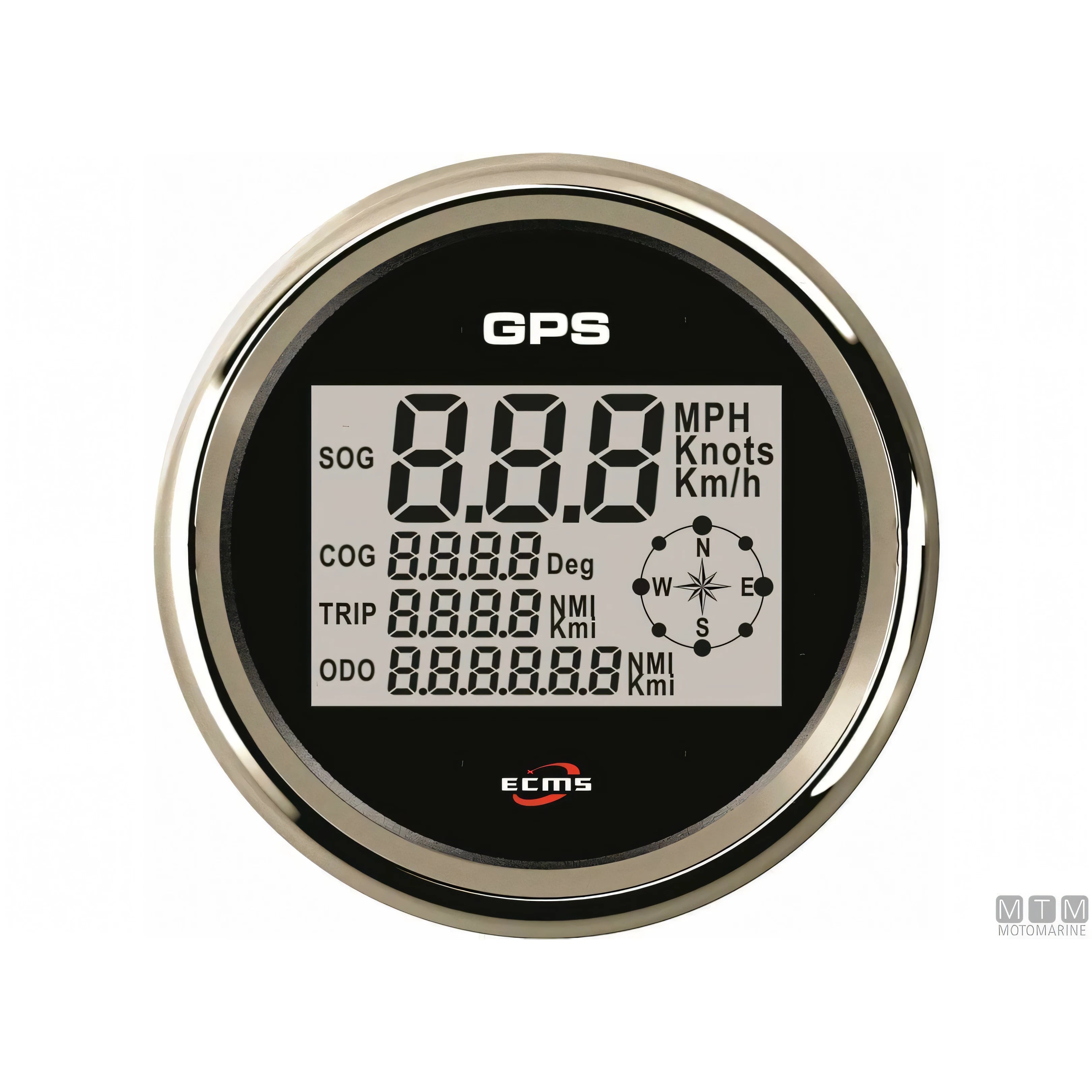 Motomarine Contanodi GPS Black Chrome — Black Chrome