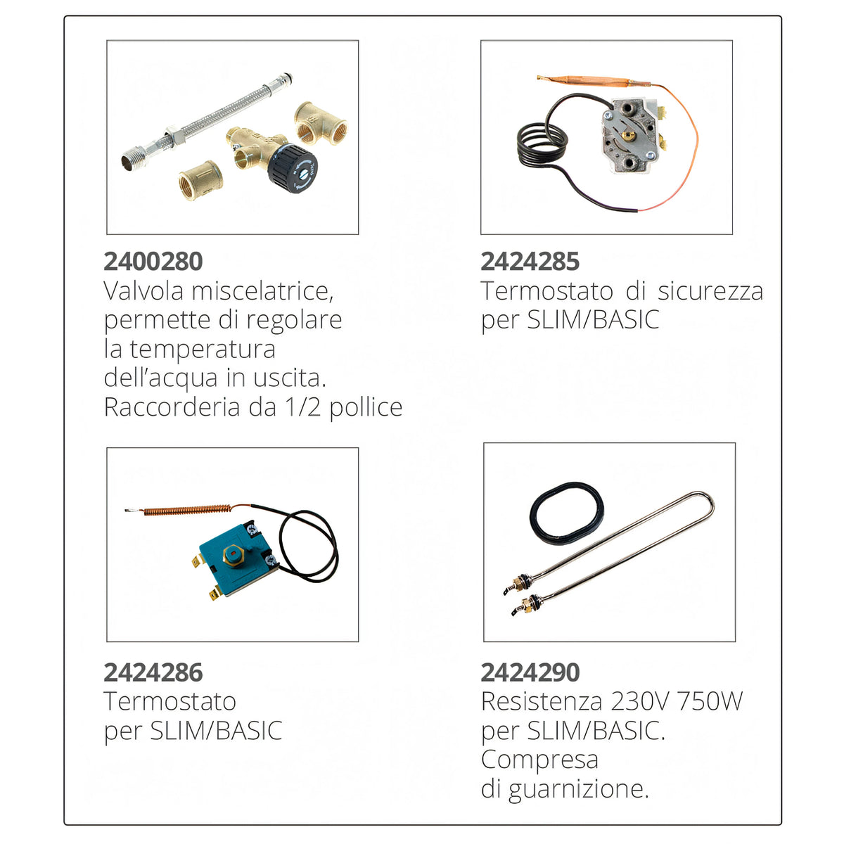 Boiler inox Isotemp Square 16 litri Indel Webasto dettaglio attacchi