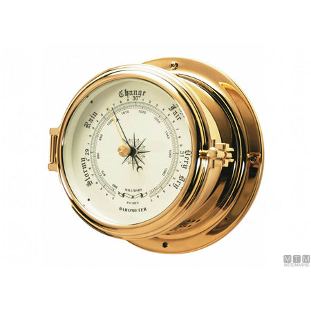 Motomarine strumento meteo classe 150 cassa in ottone lucidato — Barometro