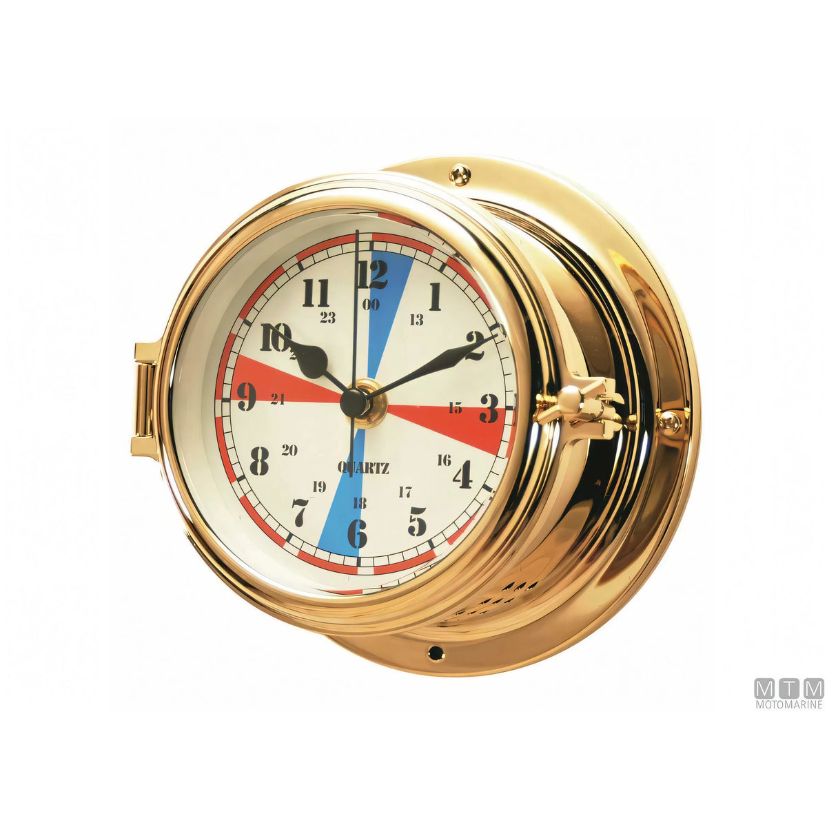 Motomarine strumento meteo classe 150 cassa in ottone lucidato — Orologio Silenzio Radio