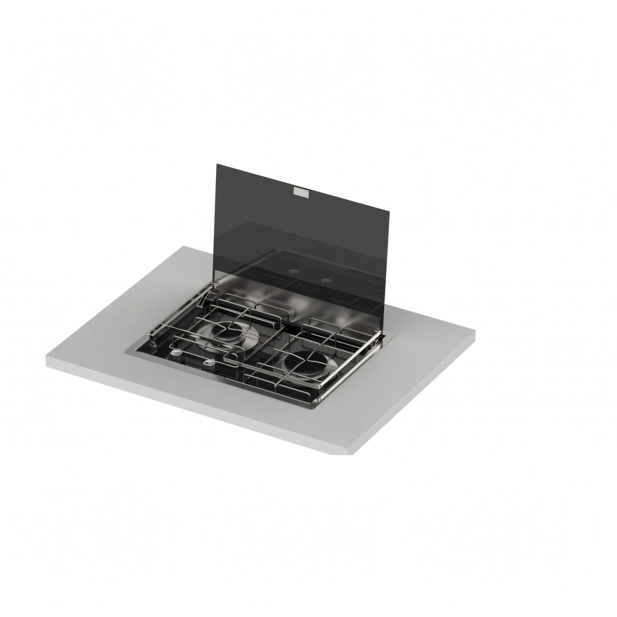ENO kit flangia + coperchio vetro masterglass telaio in acciaio inox 304l, coperchio in vetro temperato — accessorio