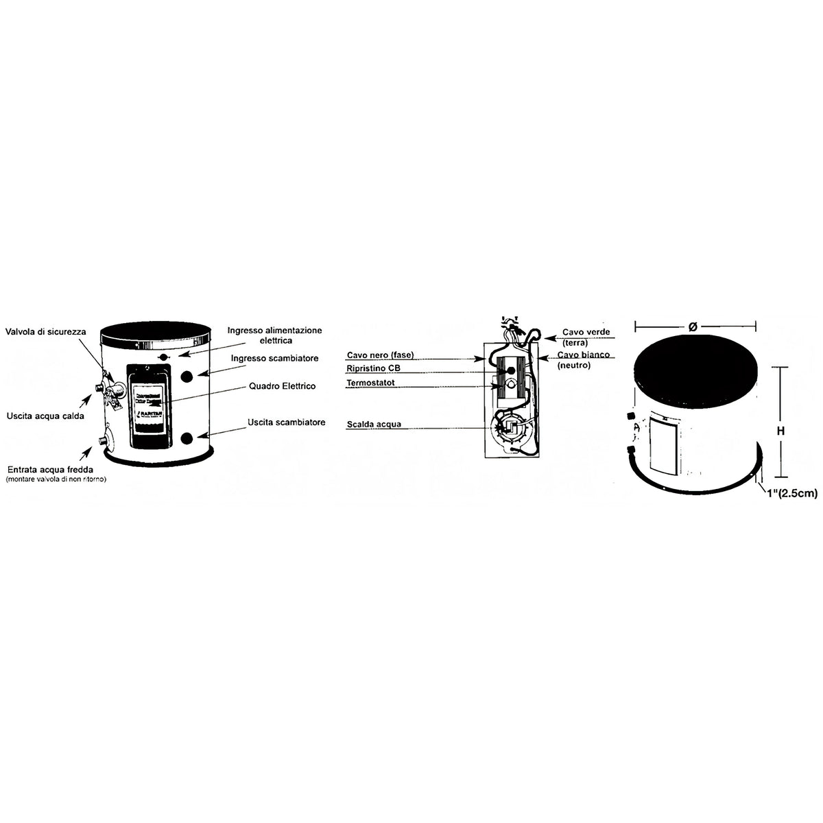 Boiler Raritan 1700, disegno tecnico