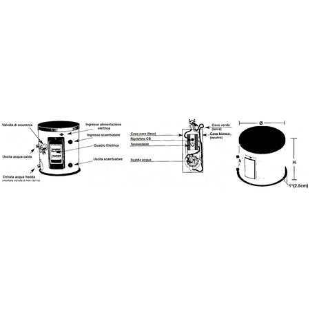 Boiler Raritan 1700, disegno tecnico