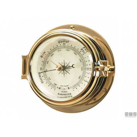Motomarine strumento meteo classe 120 cassa ottone lucidato — Barometro