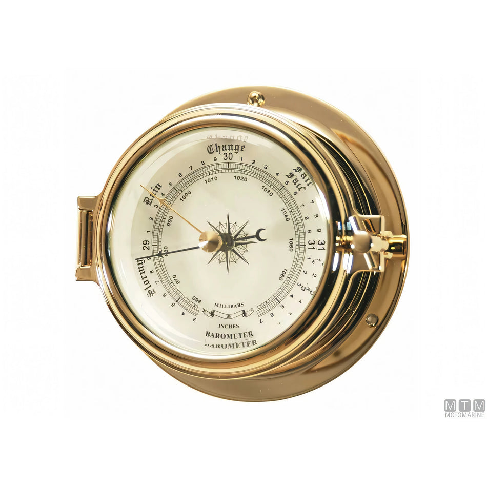 Motomarine strumento meteo classe 120 cassa ottone lucidato — Barometro