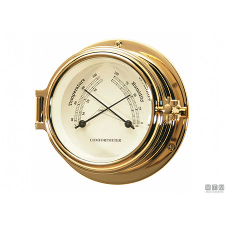 Motomarine strumento meteo classe 120 cassa ottone lucidato — Termo-Igrometro