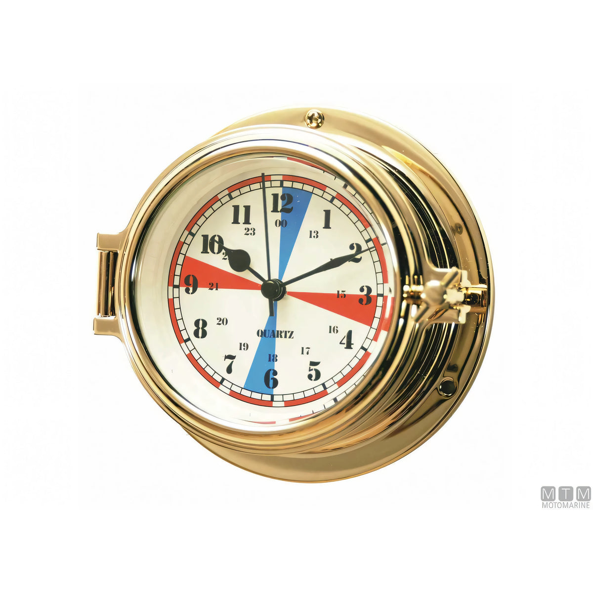 Motomarine strumento meteo classe 120 cassa ottone lucidato — Orologio Silenzio Radio