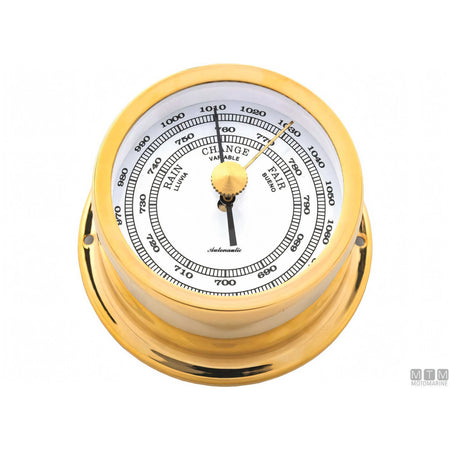 Autonautic strumento meteo nautico ottone lucido — Barometro Minor 72mm