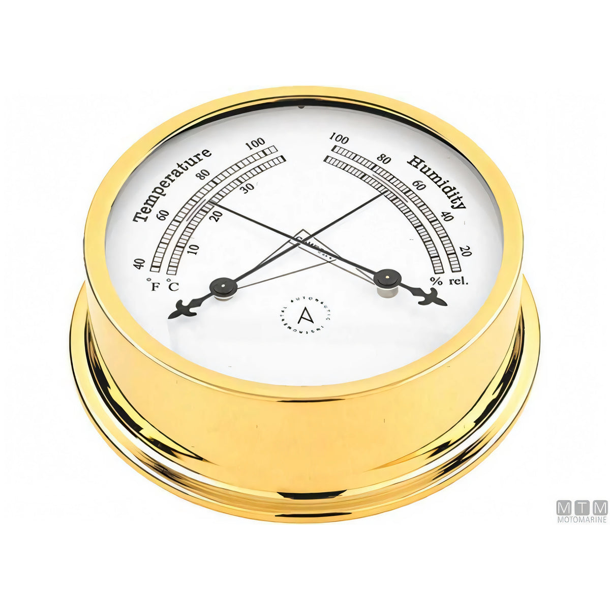 Autonautic strumento meteo nautico ottone lucido — Barometro Minor 72mm