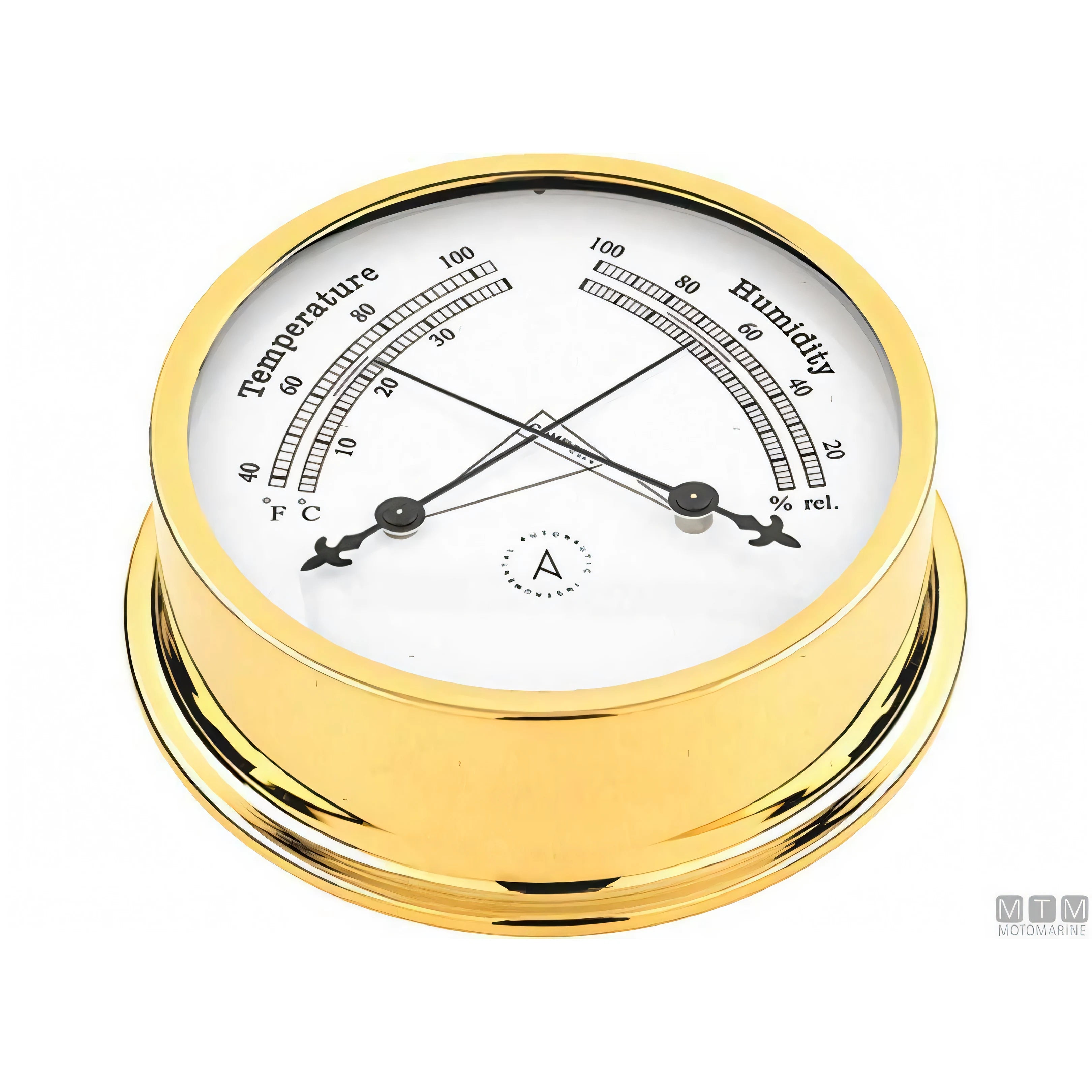 Autonautic strumento meteo nautico ottone lucido — Barometro Minor 72mm