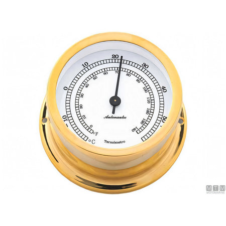 Autonautic strumento meteo nautico ottone lucido — Barometro Minor 72mm