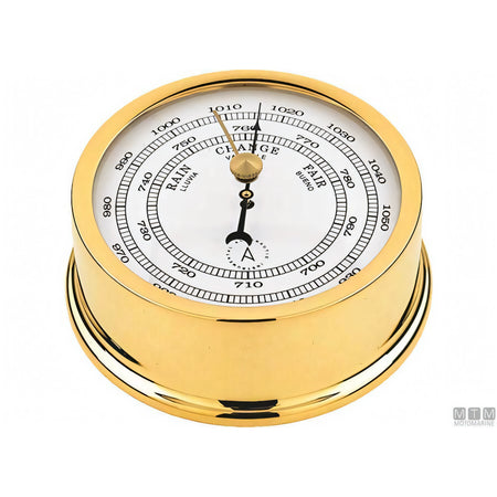 Autonautic strumento meteo nautico ottone lucido — Barometro Minor 72mm