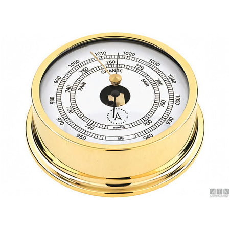 Autonautic strumento meteo nautico ottone lucido — Barometro Minor 72mm