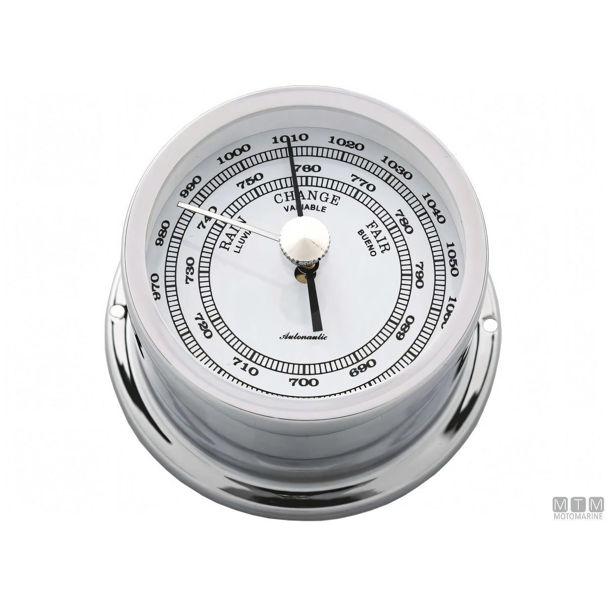 Strumento nautico Autonautic Classic Chrome in ottone cromato — Barometro 72 mm