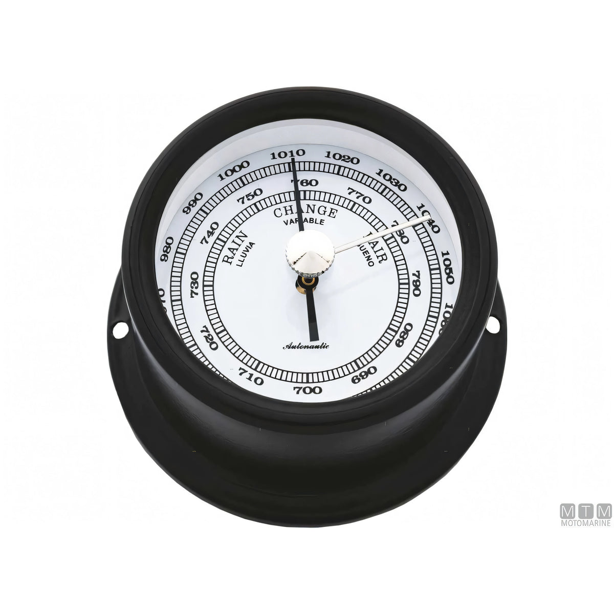 Autonautic strumento meteo Matt Black alluminio nero — Barometro Minor 72mm