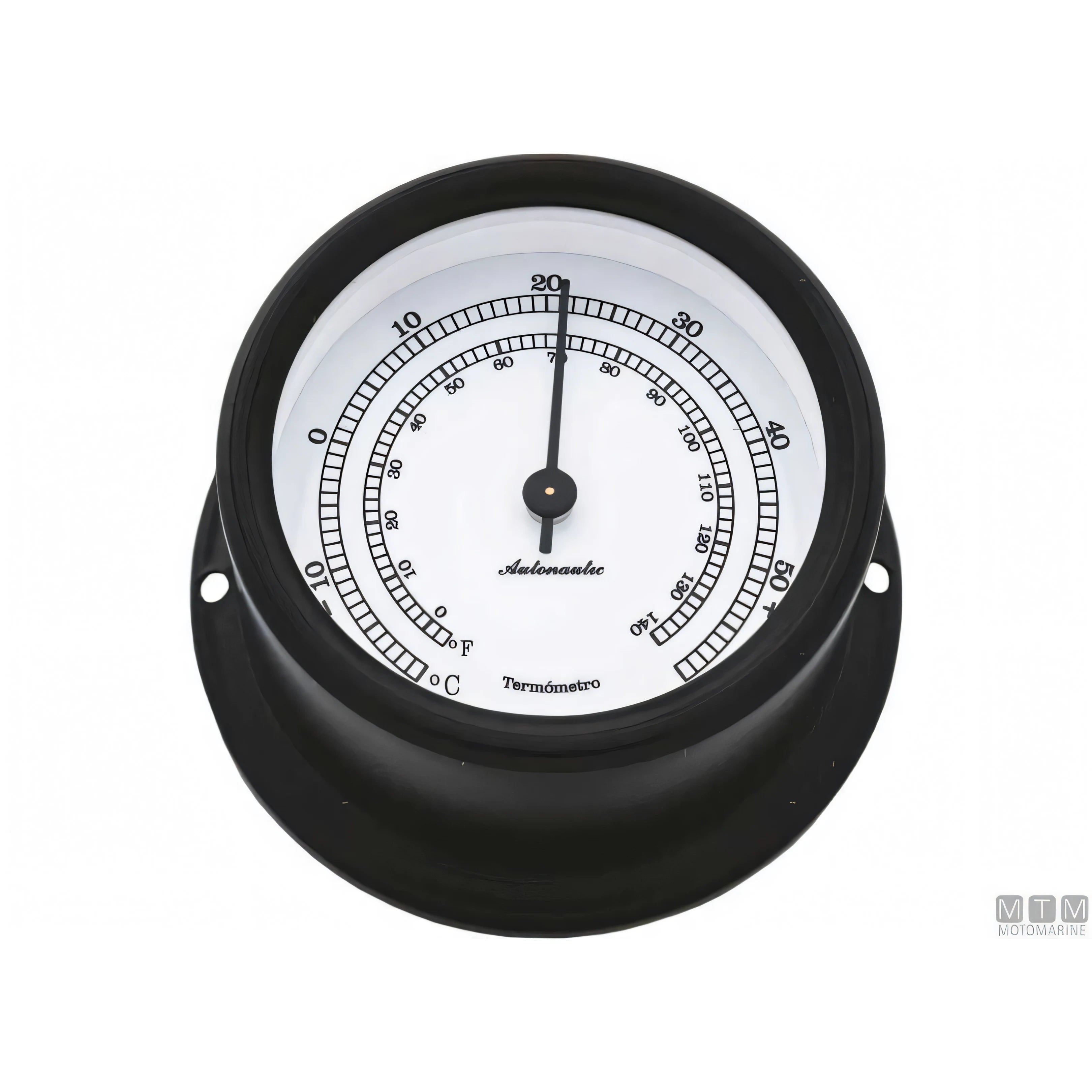Autonautic strumento meteo Matt Black alluminio nero — Barometro Minor 72mm