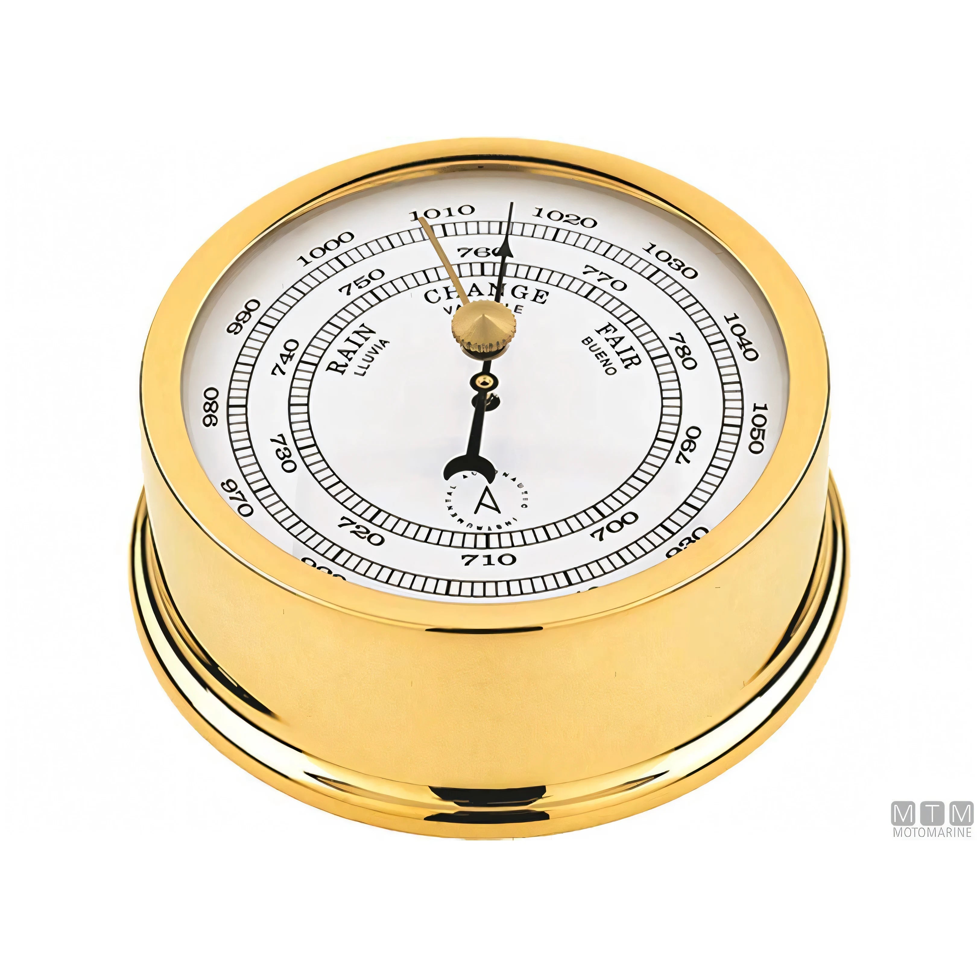 Autonautic strumento meteo nautico ottone lucido — Barometro Atlantic 95mm