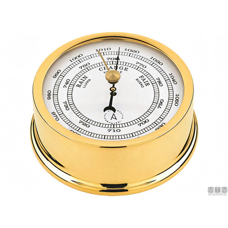 Autonautic strumento meteo nautico ottone lucido — Barometro Atlantic 95mm