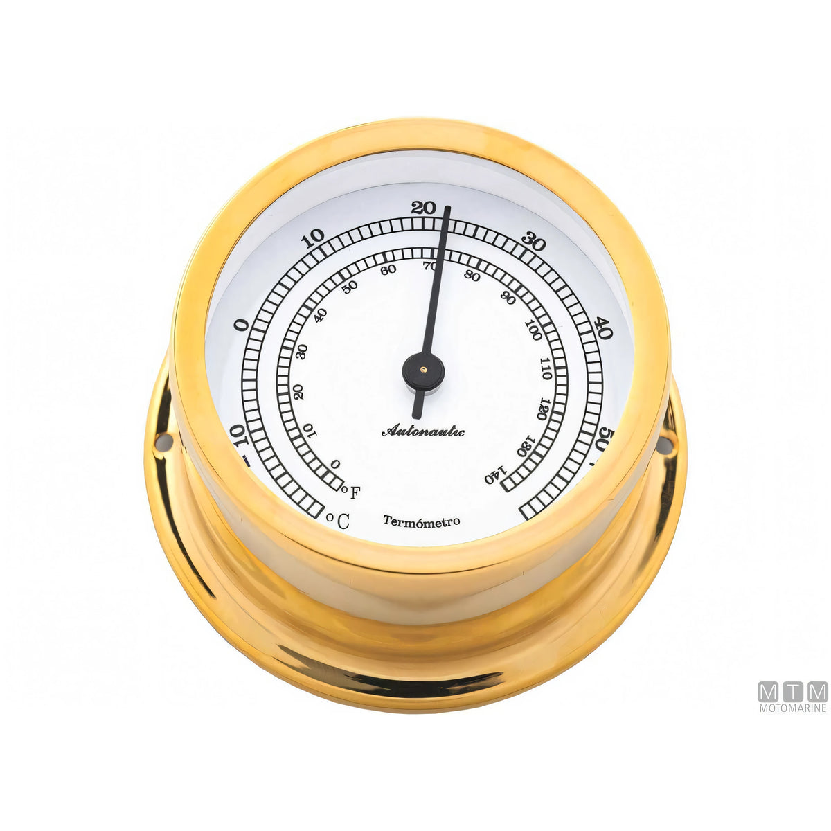 Autonautic strumento meteo nautico ottone lucido — Termometro Minor 72mm