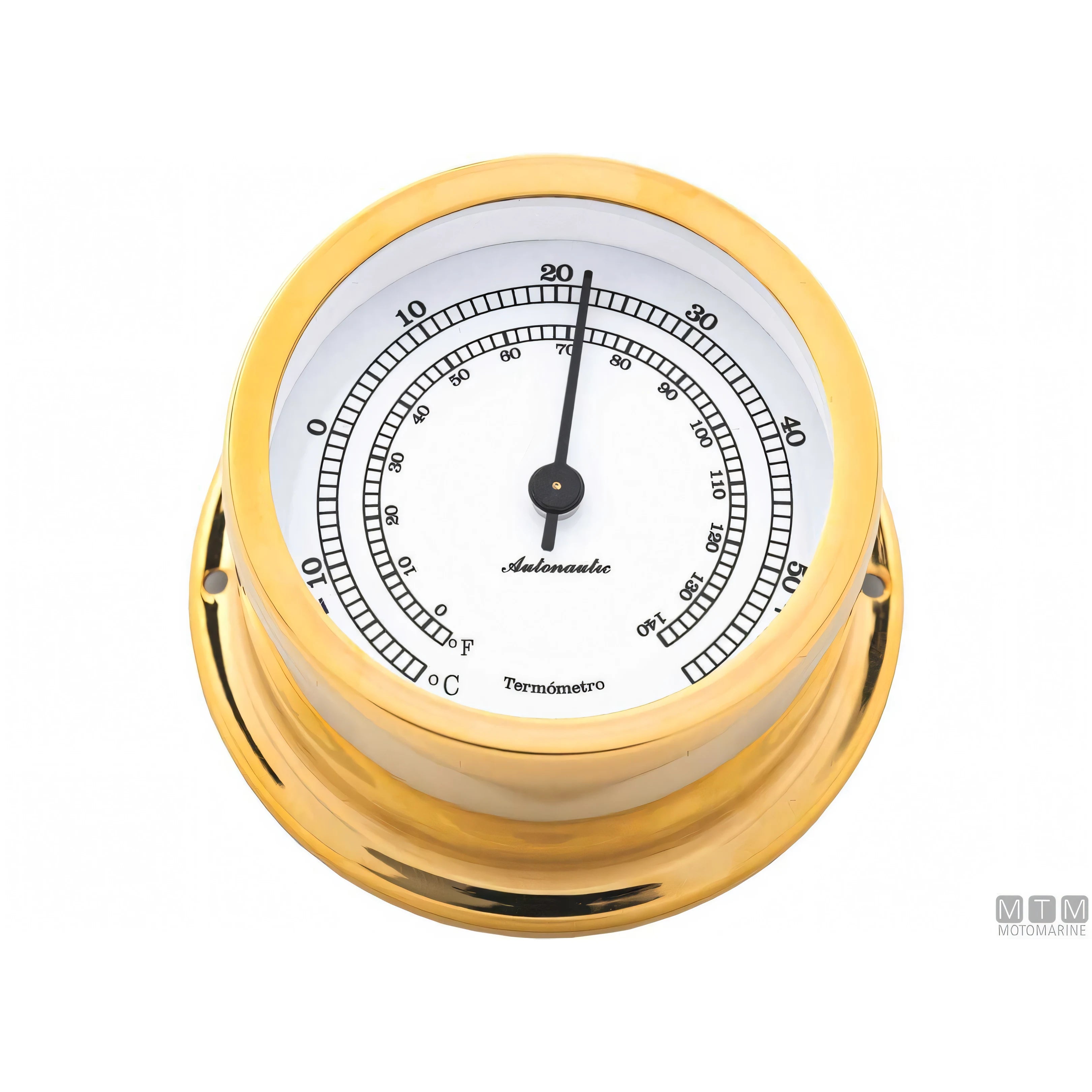 Autonautic strumento meteo nautico ottone lucido — Termometro Minor 72mm