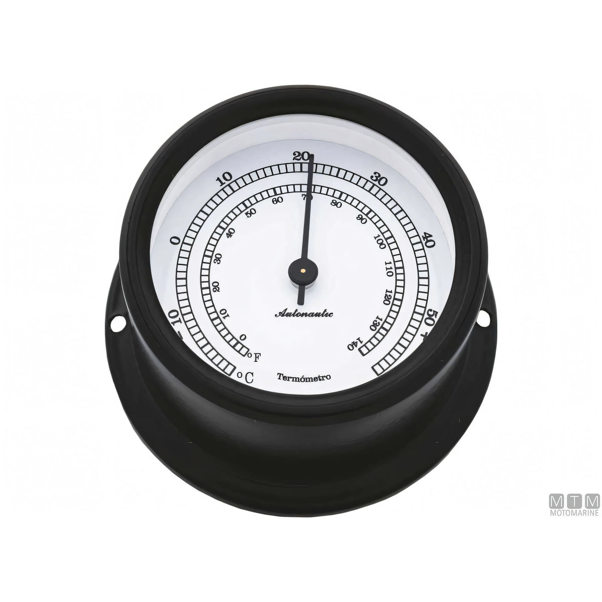 Autonautic strumento meteo Matt Black alluminio nero — Termometro Minor 72mm