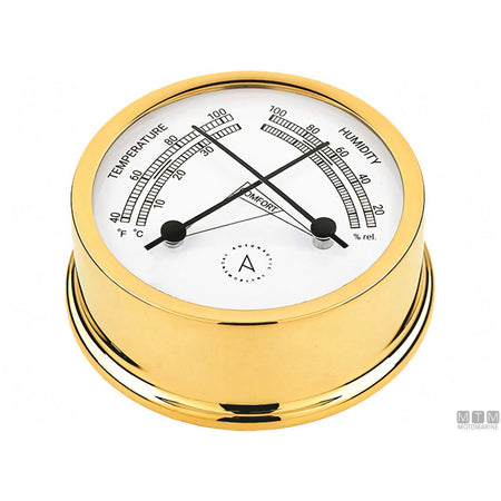 Autonautic strumento meteo nautico ottone lucido — Termo-Igrometro Atlantic 95mm