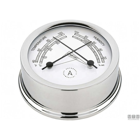 Strumento nautico Autonautic Classic Chrome in ottone cromato — Termo-Igrometro 95 mm